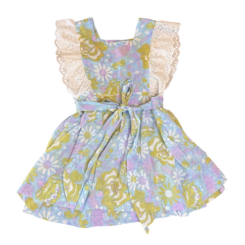 Vintage Baby Girls Floral Sun Dress Retro